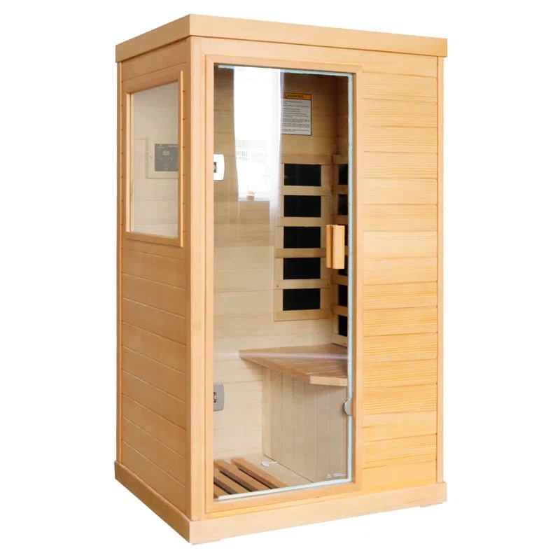 1-Person Far Infrared Low-EMF Canadian Hemlock Wood Indoor Sauna - The Sauna World