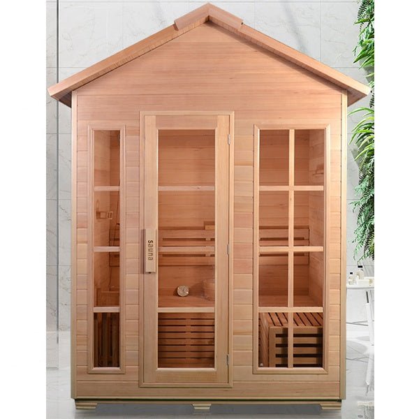 6 Person Modern Outdoor Cabin Sauna - The Sauna World