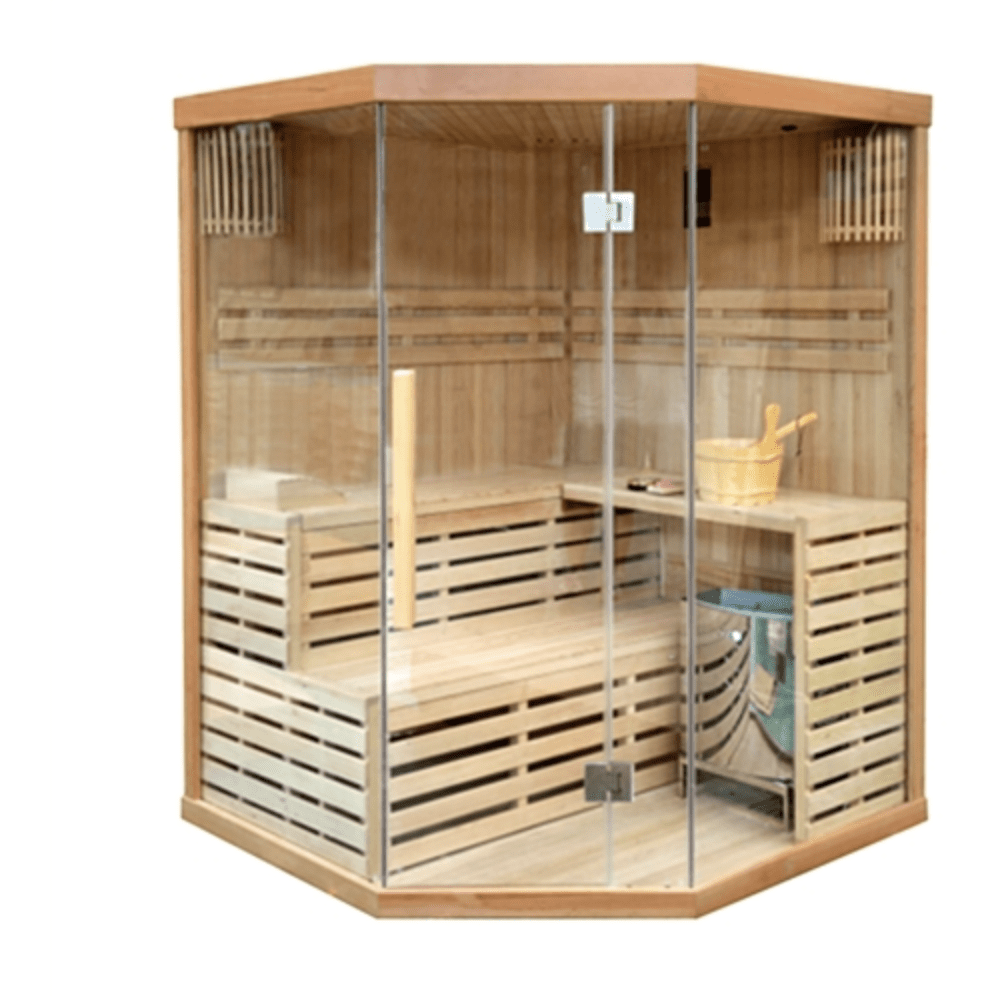 Aleko 4 Person Canadian Red Cedar Wood Indoor Wet Dry Sauna with 4.5 kW ETL Electrical Heater - The Sauna World