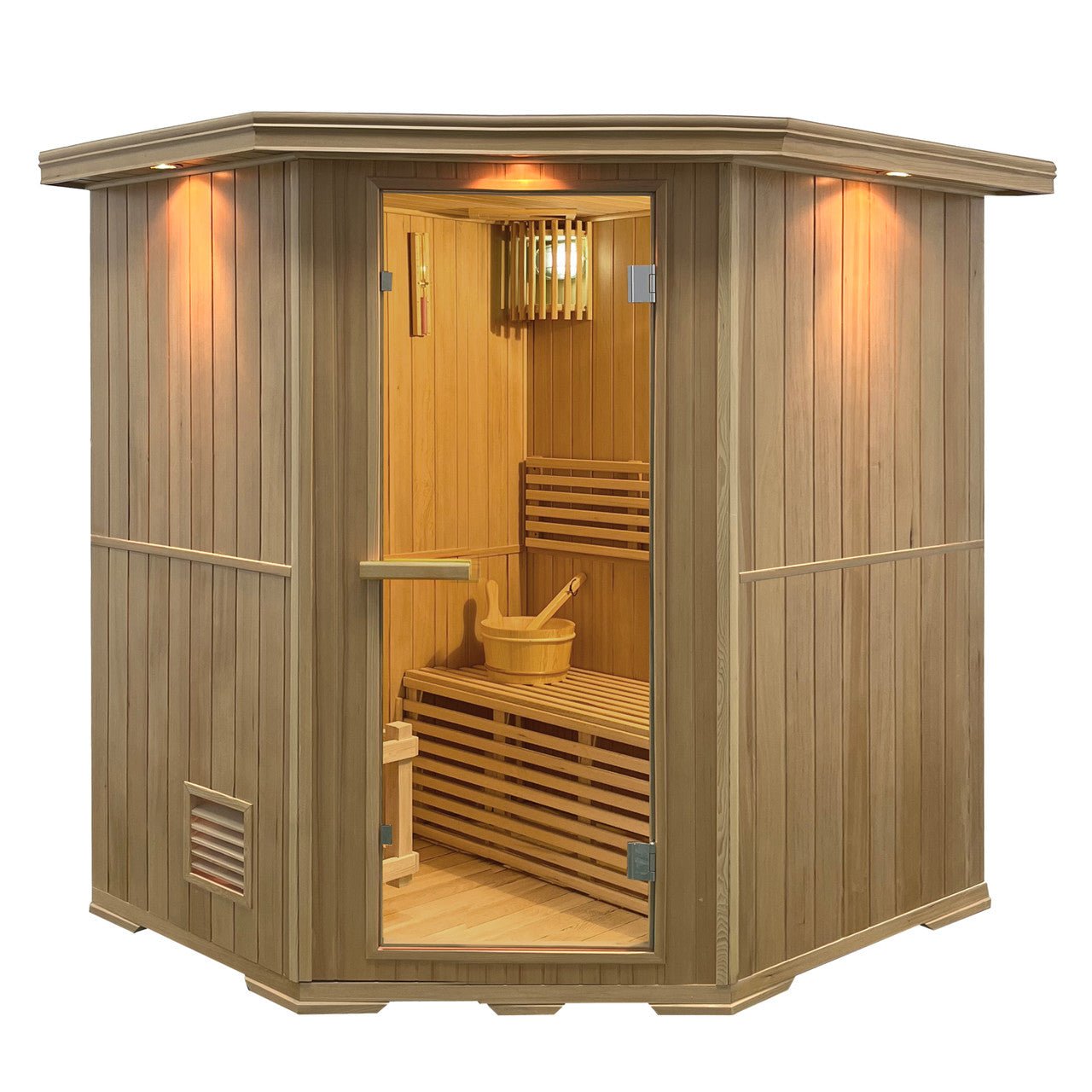 Aleko Canadian Hemlock Wet Dry Indoor Sauna - 6 kW ETL Certified Heater - 6 Person SKD6HEM-AP - The Sauna World