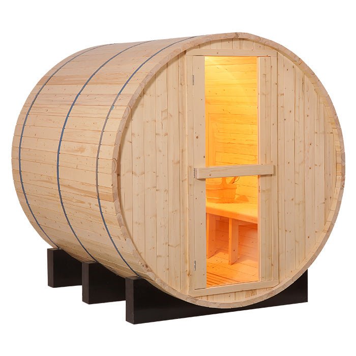 Canadian Wood Outdoor Barrel Sauna Room - The Sauna World
