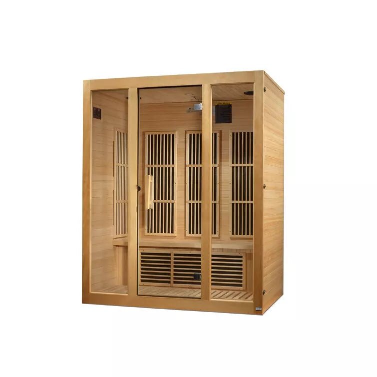 Dynamic Infrared 3 - Person Indoor Bluetooth Compatible FAR Infrared Sauna in Hemlock - The Sauna World