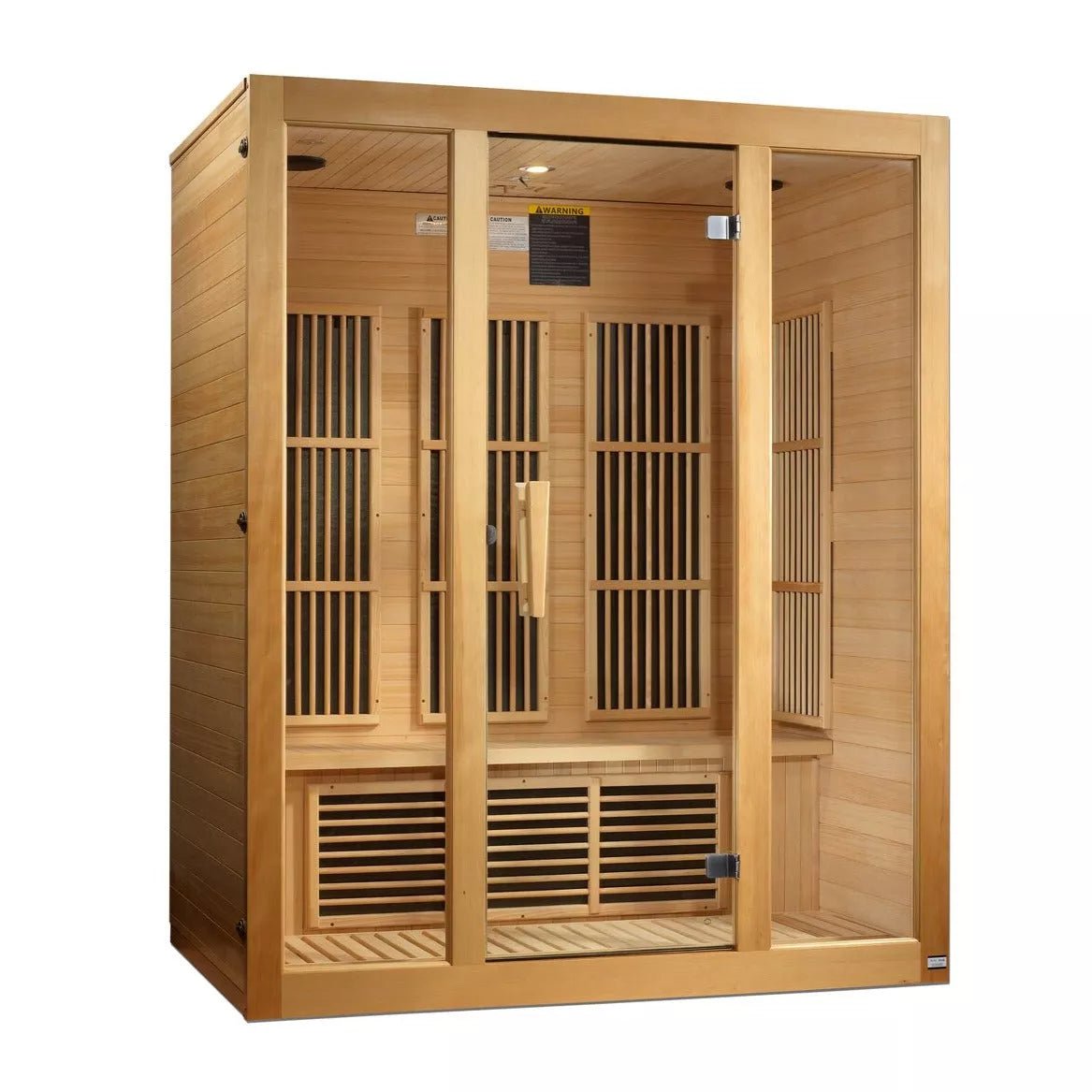 Dynamic Infrared 3 - Person Indoor Bluetooth Compatible FAR Infrared Sauna in Hemlock - The Sauna World