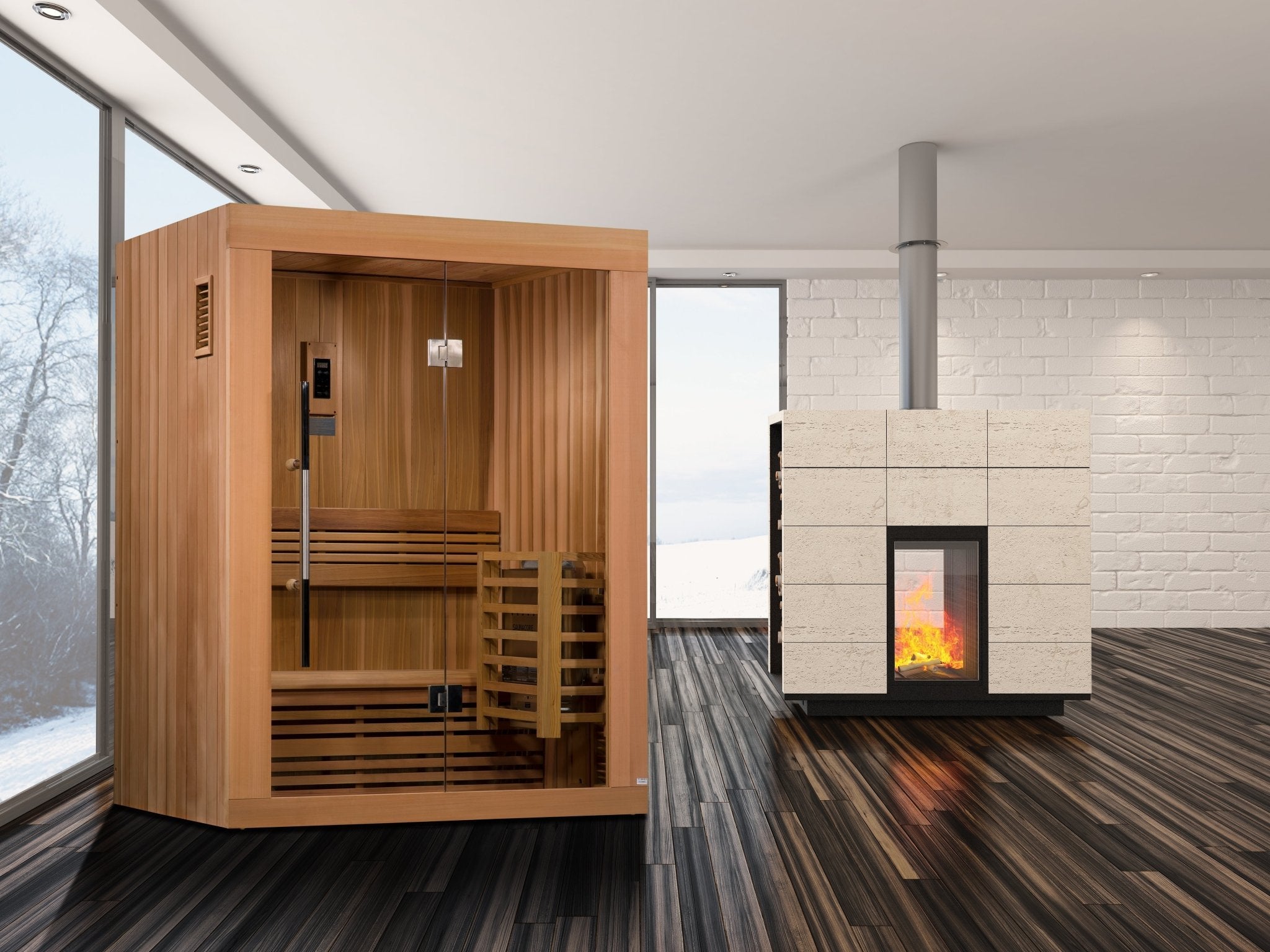 Golden Designs "Sundsvall Edition" 2 Person Traditional Steam Sauna - Canadian Red Cedar - The Sauna World