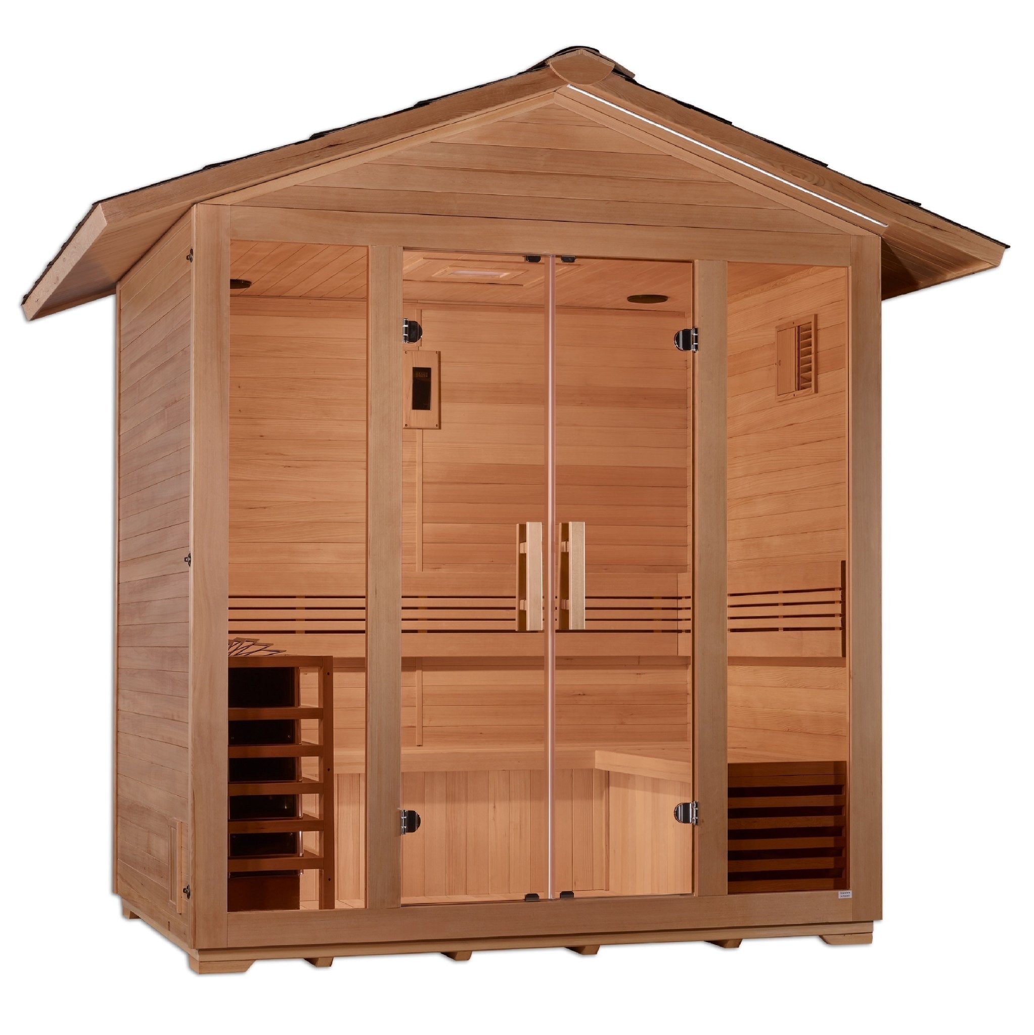 Golden Designs "Vorarlberg" 5 Person Traditional Outdoor Sauna - Canadian Hemlock - The Sauna World