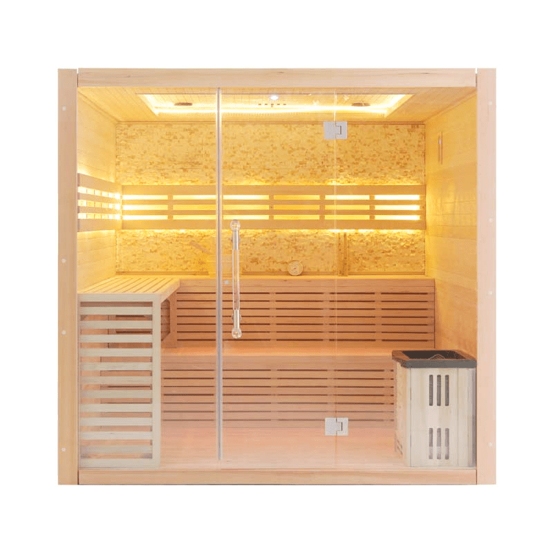 Hemlock / Red Cedar Indoor Therapy Wood Steam Sauna Rooms - The Sauna World