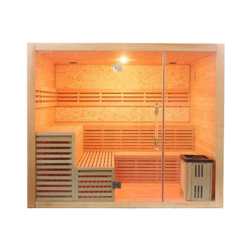 Hemlock / Red Cedar Indoor Therapy Wood Steam Sauna Rooms（Double Bench） - The Sauna World