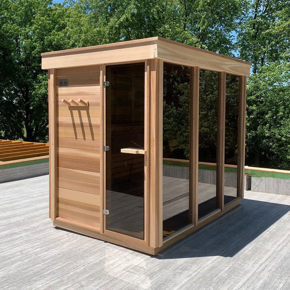 Modern Box Large Outdoor Sauna - The Sauna World