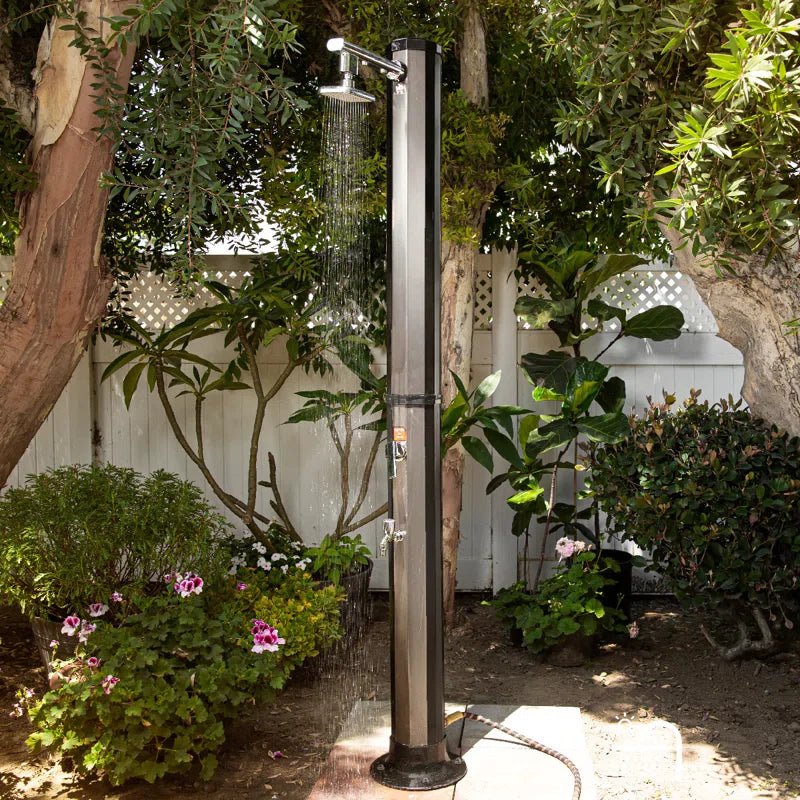 Solar Powered Freestanding Outdoor Shower and Footwash Spout - The Sauna World